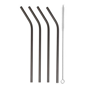 Pailles réutilisables en inox - Noire