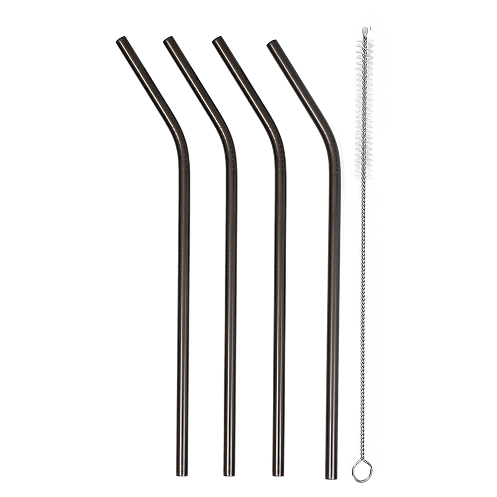 Pailles réutilisables en inox – Noire