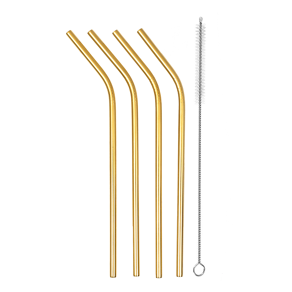 Pailles réutilisables en inox – Or