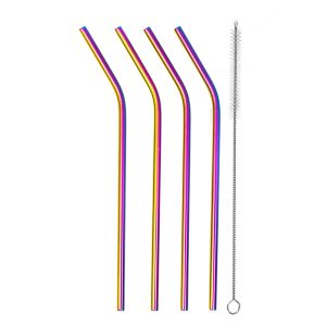 Pailles réutilisables en inox - Multicolore
