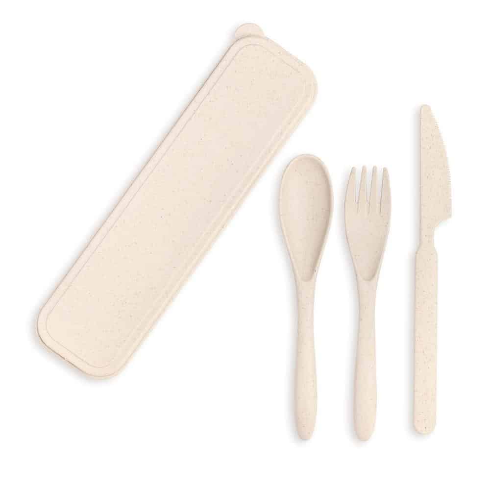 Ensemble d’ustensile biodégradable – Beige