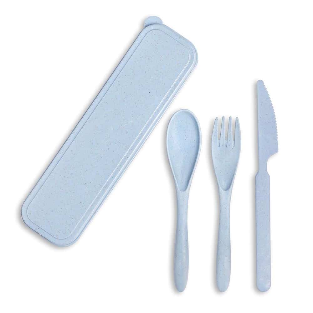 Ensemble d’ustensile biodégradable – Bleu
